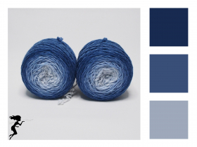 Blueberry - 2 x 75g Merino-Sockyarn, sport weight - gradient