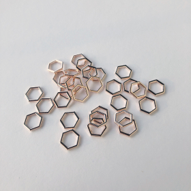 30 hexagon stitchmarker set, copper